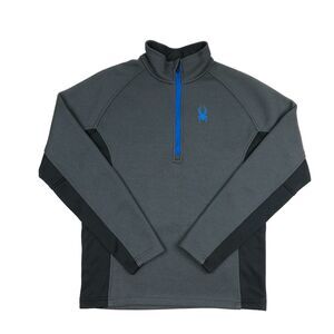 Fall 2018 Spyder 1/4 Zip Gray Black Pullover Sweater Jacket Medium M Slim B29